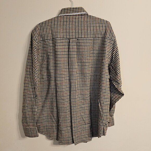 NWT Men's Roundtree & Yorke Portuguese Flannel Check Button Down Shirt Size L - Picture 2 of 6